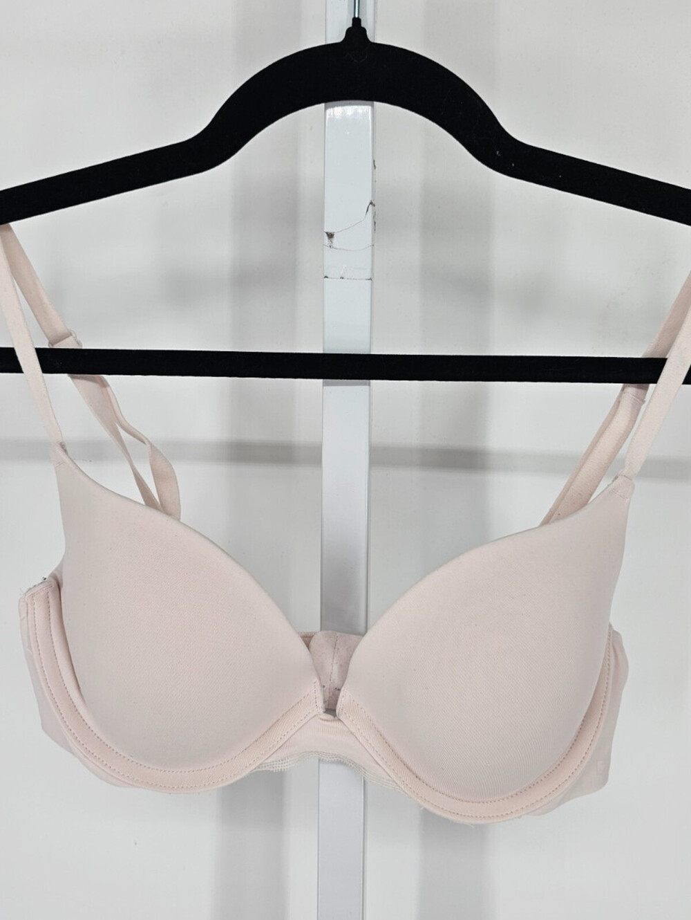 DKNY Womens Sz 34C Classic Lightly Lined T Shirt Bra Light Ivory Pink
